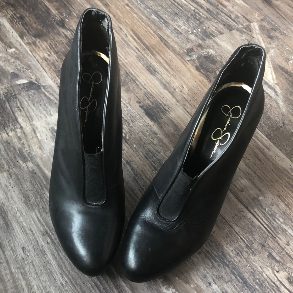 Black Leather Jessica Simpson Booties